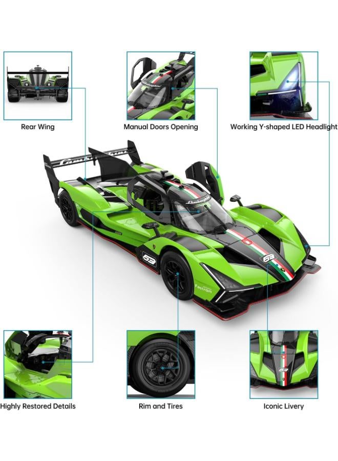 راستار سيارة لامبورغيني SC63 LMDH تعمل بجهاز تحكم عن بعد، بمقياس 1:14، لون أخضر - Image 5