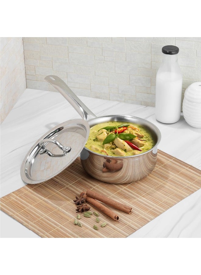 VINOD PLATINUM TRIPLY STAINLESS STEEL SAUCEPAN WITH LID - 1.2 LITRES (14 CM), VTS014, | INDUCTION & GAS FRIENDLY, COOKING POT - pzsku/Z83E6DBFBB194D4A5514EZ/45/_/1739515998/0c435979-cc10-4305-8d60-efa7daf62994