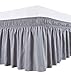 Biscaynebay Biscaynebay Wrap Around Bed Skirts for Queen Size Beds 12 Inches Drop, Silver Grey Elastic Dust Ruffles Easy Fit  - Image 2