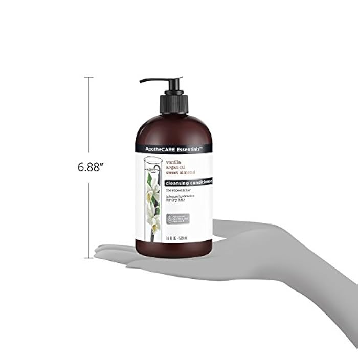 ApotheCARE Essentials The Replenisher Moisturizing Cleansing Conditioner, Vanilla, Argan Oil, Sweet Almond, 16 oz - Image 5