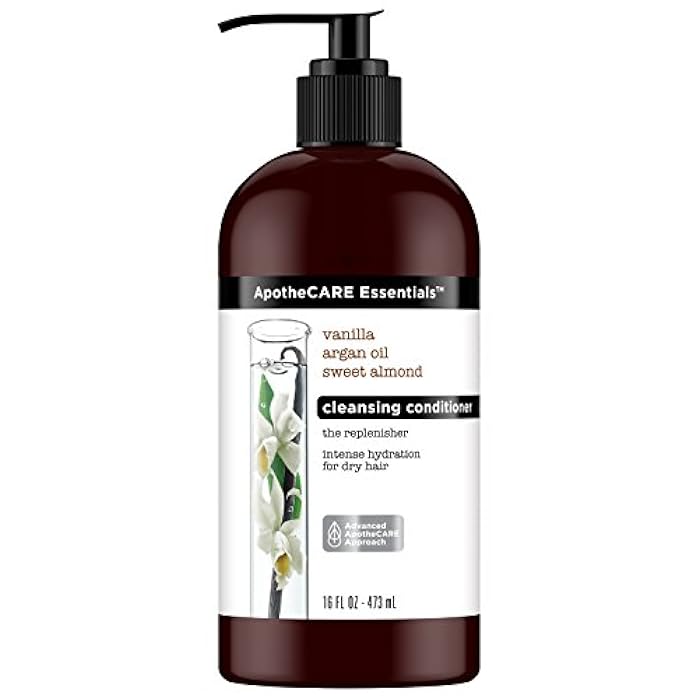 ApotheCARE Essentials The Replenisher Moisturizing Cleansing Conditioner, Vanilla, Argan Oil, Sweet Almond, 16 oz - Image 1