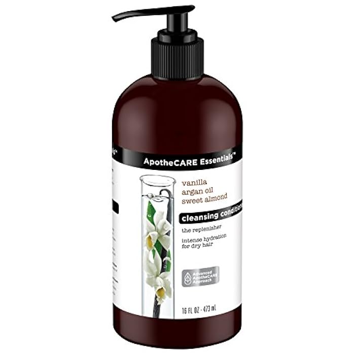 ApotheCARE Essentials The Replenisher Moisturizing Cleansing Conditioner, Vanilla, Argan Oil, Sweet Almond, 16 oz - Image 3