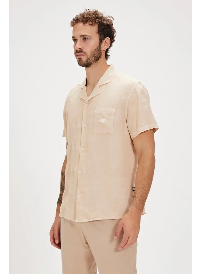 Bad Bear Lyne Beige Short Sleeve Men's Shirt.