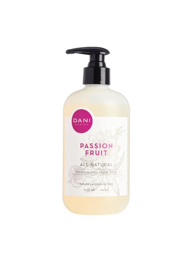 DANI Naturals Moisturizing Hand Soap Passion Fruit Scent Hydrating SulfateFree ParabenFree 12 Oz Bottle with Pump Gentle Cleansing for Dry Skin - Image 1