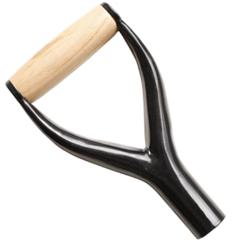 Shovel Handle Replacement 32mm Fit Heavy Duty Iron And Wood Build - Secure Ergonomic D-Handle Grip For Gardeners, DIYers And Homeowners Outdoor Tool Repair - Image 1