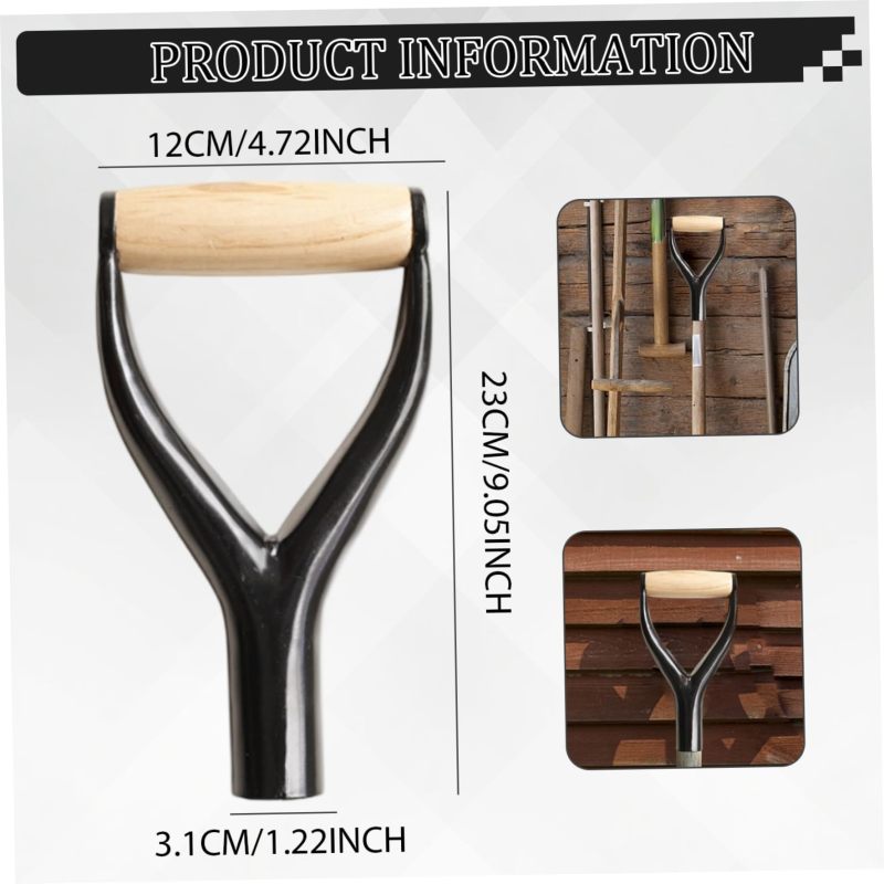Shovel Handle Replacement 32mm Fit Heavy Duty Iron And Wood Build - Secure Ergonomic D-Handle Grip For Gardeners, DIYers And Homeowners Outdoor Tool Repair - Image 4