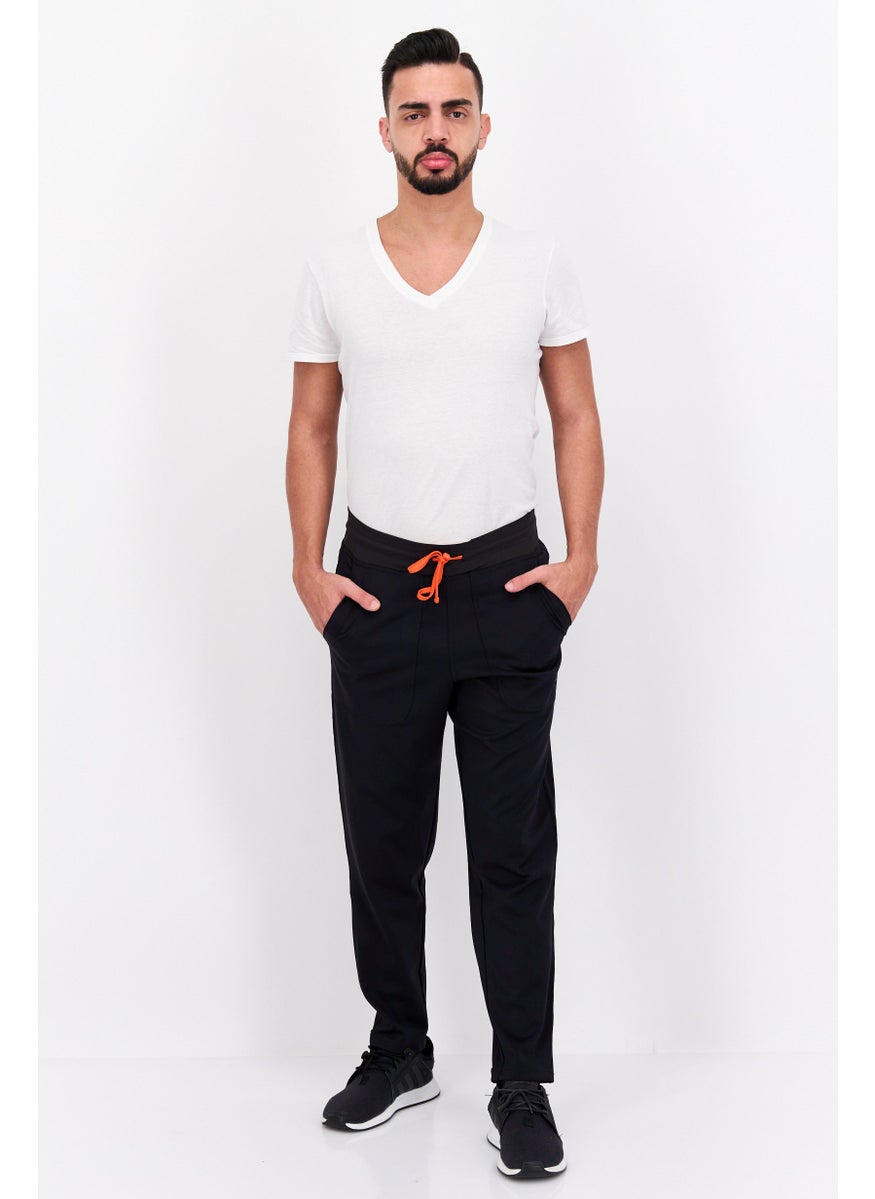D RT - Men Regular Fit Solid Drawstring Sweatpants, Black - Image 1