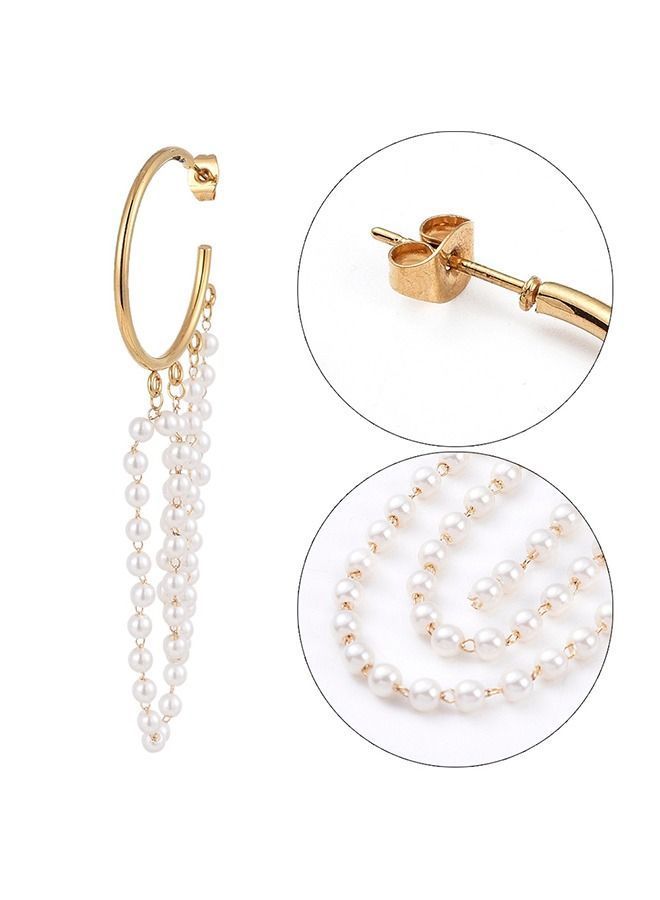 NIBEMINENT Imitation Pearl Dangle Stud Earrings  - Image 2