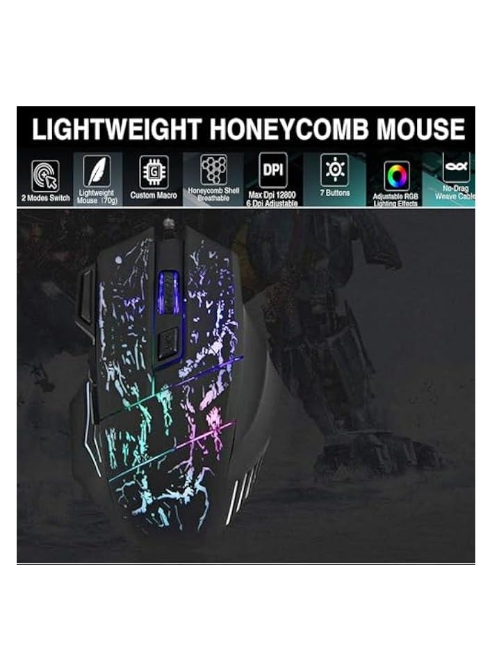 PROMASS Gaming Mouse - 7 Buttons 5500Dpi Led Usb Wired Compatible With Computer And Laptop, Black - Image 2