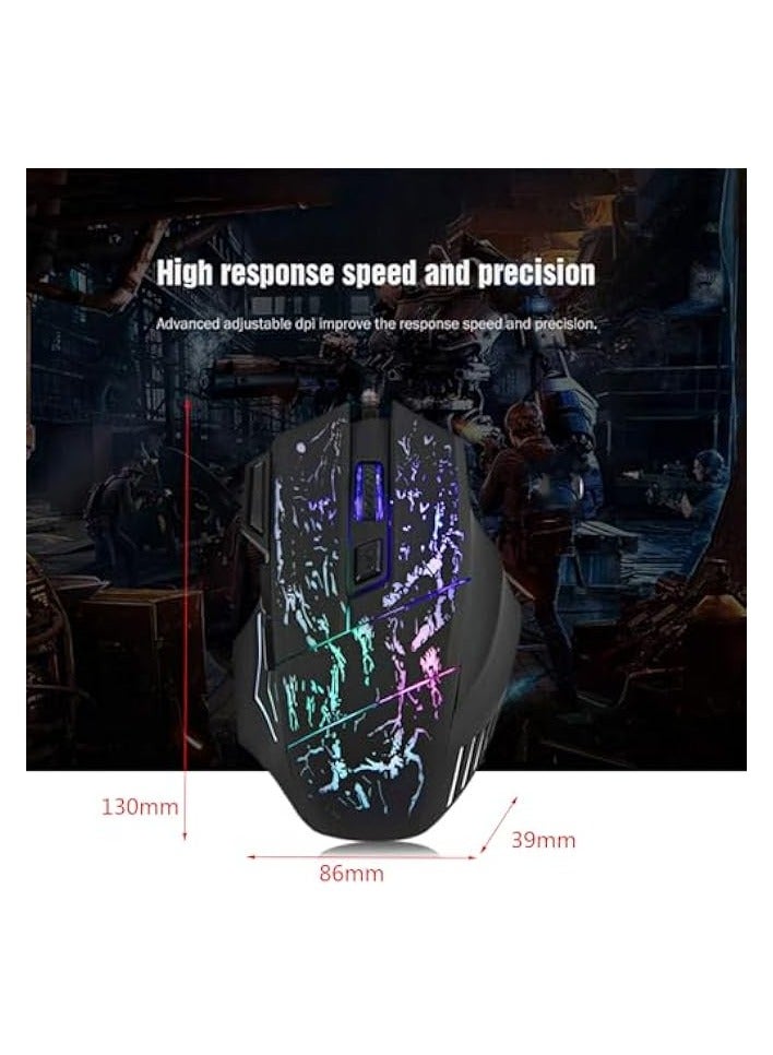 PROMASS Gaming Mouse - 7 Buttons 5500Dpi Led Usb Wired Compatible With Computer And Laptop, Black - Image 3