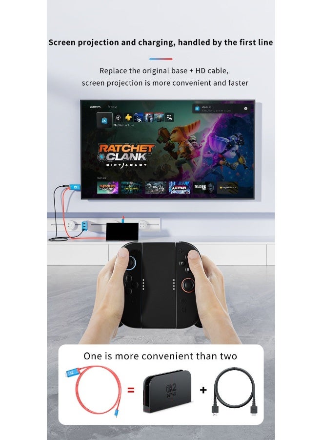 AOLION Switch 2 TV Dock Docking Station for Nintendo Switch 2,Portable 2025 New Models Adapter Support 4K/60HZ TV Dock Mode, (Blue and Red) - Image 4