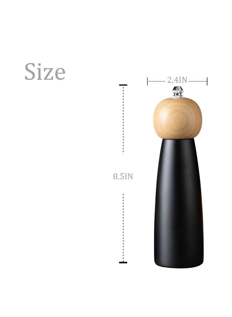 CMGTYYD Natural Acacia Wood Mill for Salt and Pepper - Elegant 2-in-1 Grinder with Adjustable Coarse Setting, Gourmet Kitchen Tool - Image 2