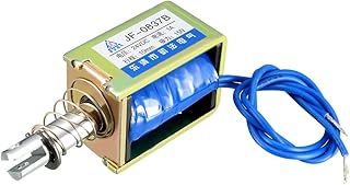uxcell uxcell Linear Motion Solenoid Electromagnet DC24V 1A 15N 10mm Stroke Push Pull Type Opening Frame JF-0837B  - Image 1