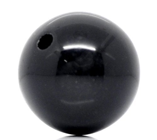 Craft Making Shop 60 Round Black Acrylic Beads 20mm Diameter with 2.6mm Hole - Image 5