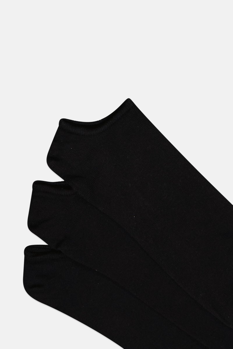 Reebok جوارب قصير مقاس 3 أزواج للرجال بشعار العلامة التجارية، أسود - Image 2