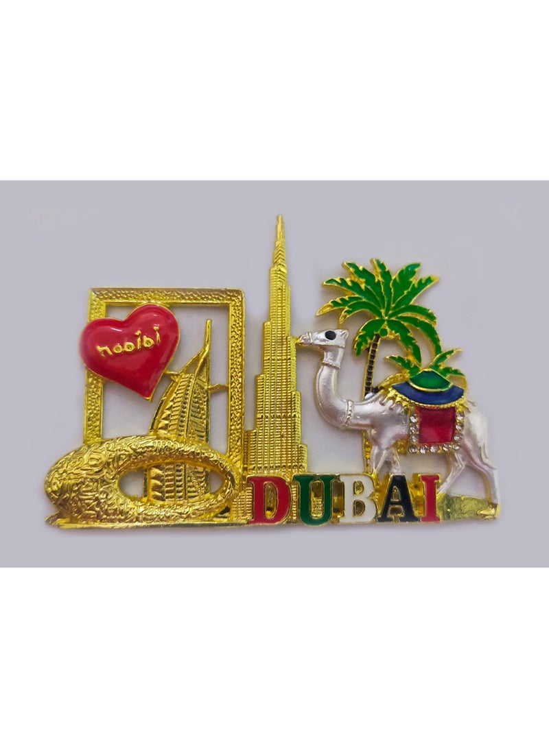 Q TRIPLE A Dubai Souvenir Metal Refrigerator Magnet | Dubai Iconic Landmarks, Cute Camel & Palm Tree | Best Gift for Friends & Family | Design-3, Silver Camel - Image 1