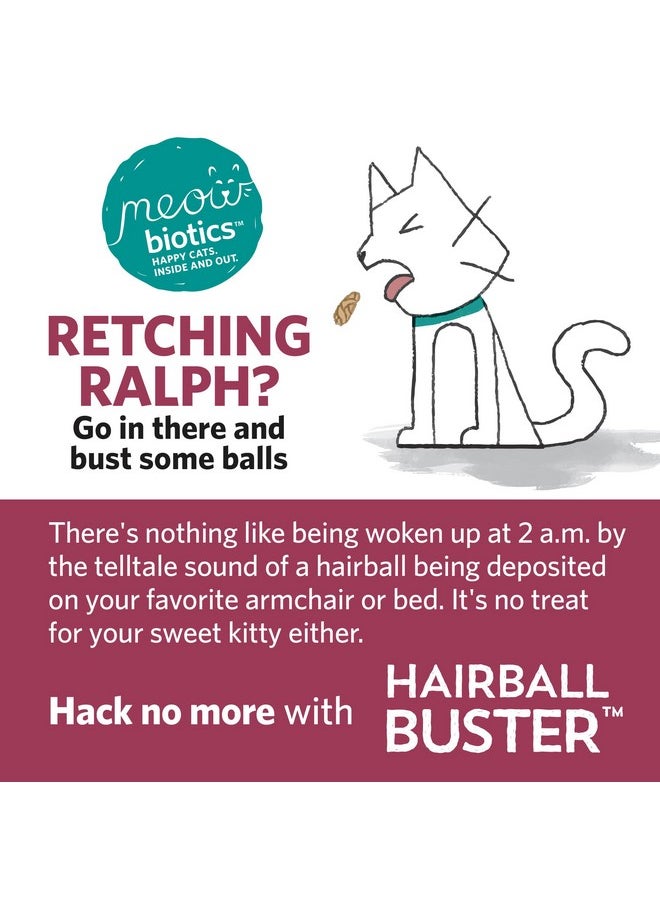 فيدوبيوتيك - - مسحوق Meowbiotics Hairball Buster للقطط مع البروبيوتيك 2 مليار وحدة تشكيل مستعمرة بنكهة شوربة السمك المدخن - 30 وجبة - Image 1