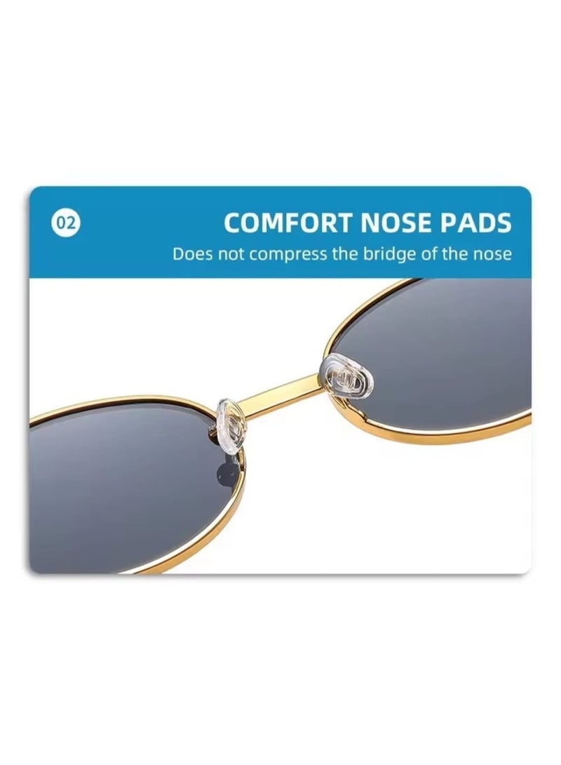 POLITE Luxury Fashion Designer Sunglasses for Men and Women Gold Green Gradient Oval Sunglass for Fashion - Image 4