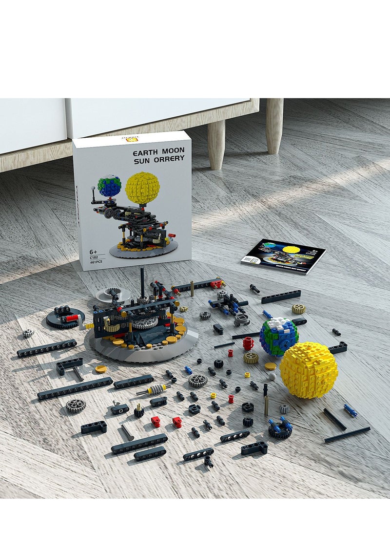 Solar System Sun Earth Moon Orbit Building Kits, Rotatable Astronomy Globes Science Model, Planetarium Model Astronomy Demo Student Children Education Teaching Tool Building Toys (471PCS)  - Image 2