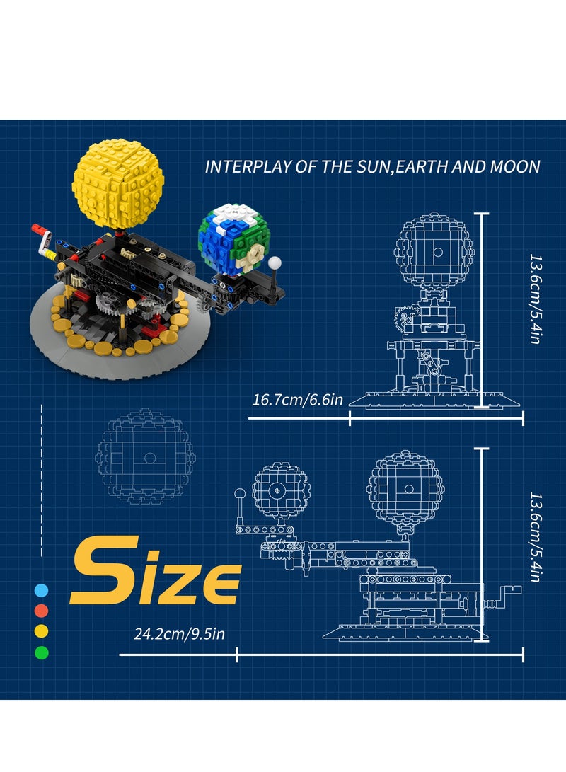 Solar System Sun Earth Moon Orbit Building Kits, Rotatable Astronomy Globes Science Model, Planetarium Model Astronomy Demo Student Children Education Teaching Tool Building Toys (471PCS)  - Image 3