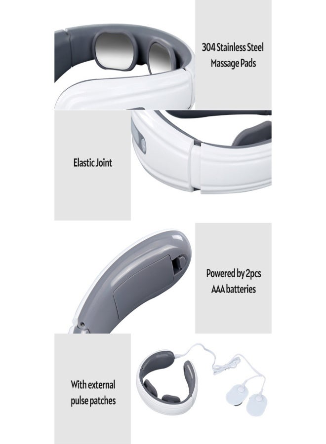 Portable Electric Neck Massager Cervical Massager for Neck Relaxation Pain Relief 6 Massage Modes 9 Levels Intensity 15min Timing Battery Powered - Image 2