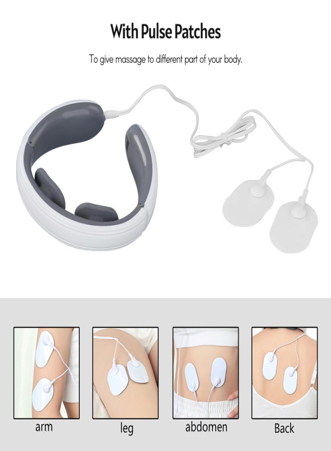 Portable Electric Neck Massager Cervical Massager for Neck Relaxation Pain Relief 6 Massage Modes 9 Levels Intensity 15min Timing Battery Powered - Image 3