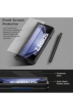 Y&D Galaxy Z Fold 5 Case Original Built-in Screen Protector with S Pen Holder 360 Full Body Protective Cover for Samsung 5G 2023 Black  - Image 5