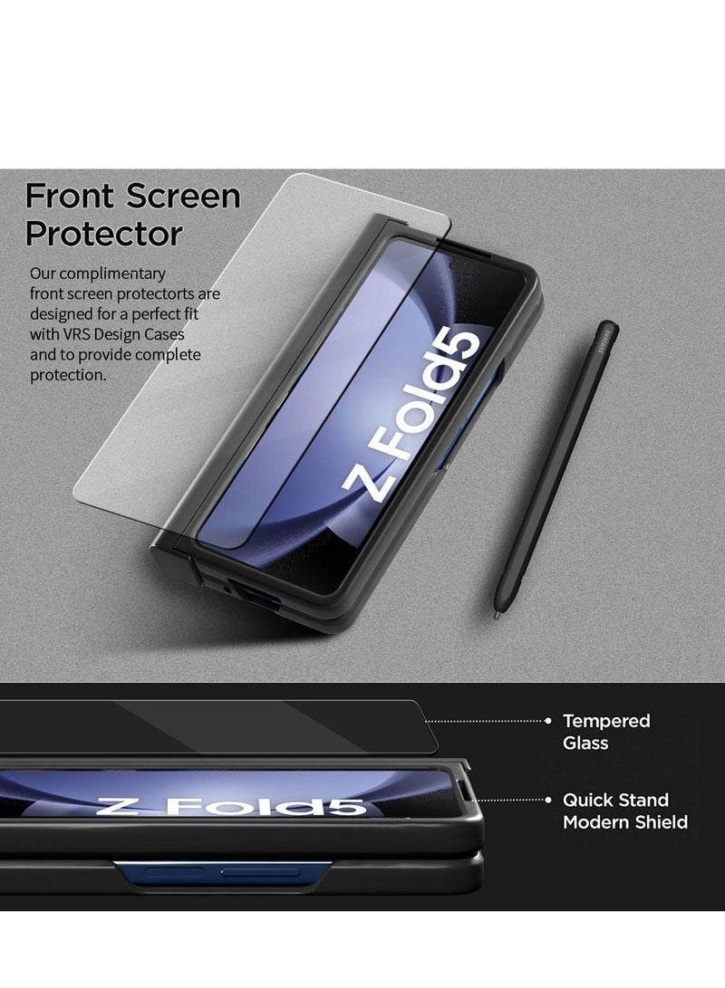 Y&D Galaxy Z Fold 5 Case Original Built-in Screen Protector with S Pen Holder 360 Full Body Protective Cover for Samsung 5G 2023 Black - Image 5
