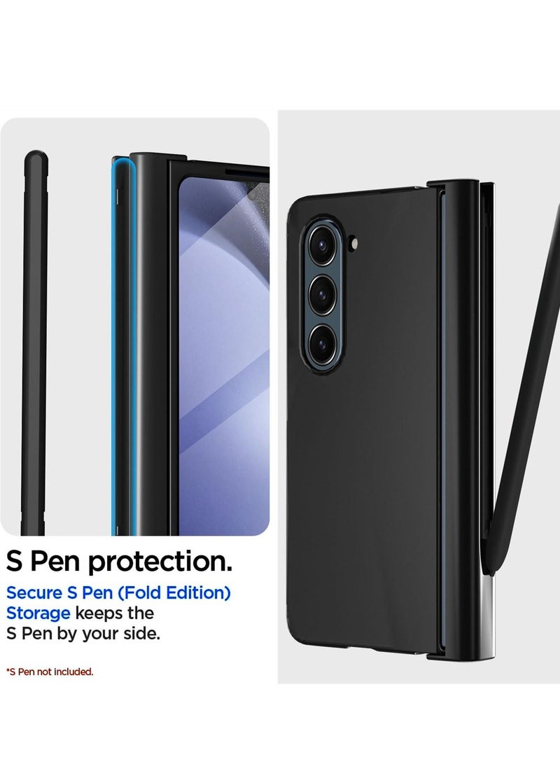 Y&D Galaxy Z Fold 5 Case Original Built-in Screen Protector with S Pen Holder 360 Full Body Protective Cover for Samsung 5G 2023 Black - Image 2