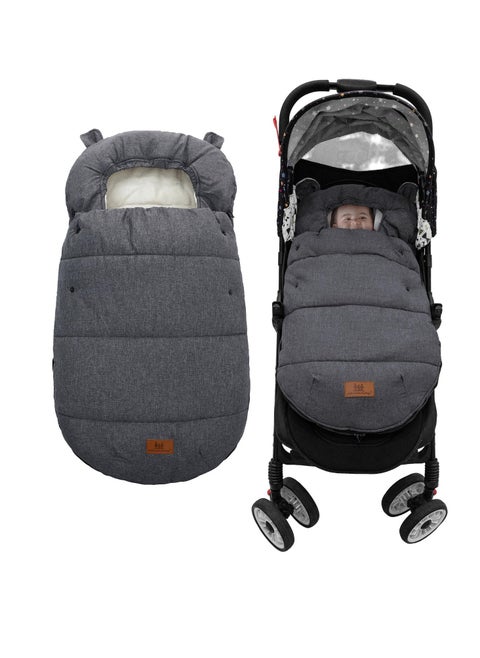 Universal Stroller Sleeping Bag with Footmuffs, Warm and Cozy for Winter, Waterproof and Windproof Design, Anti,Slip Sherpa Lining and Fleece Hood, Easy to Clean