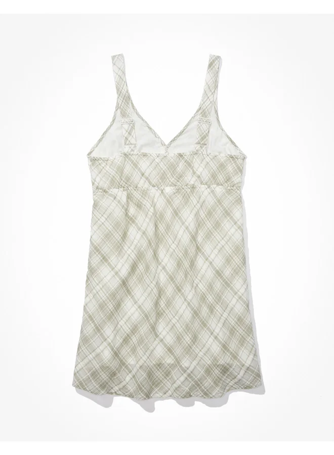 American Eagle AE Plaid Babydoll Mini Dress | Best Price UAE