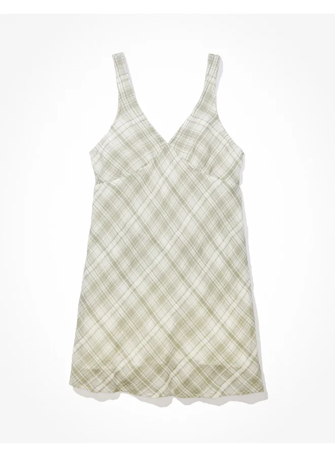 American Eagle AE Plaid Babydoll Mini Dress | Best Price UAE