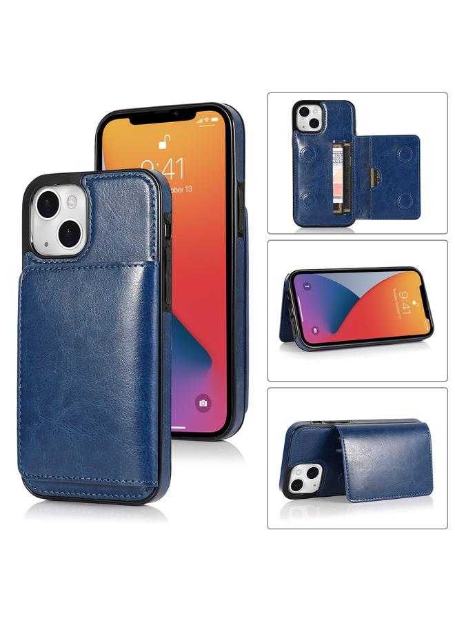 زبون جراب لهاتف iPhone 13 mini مقاوم للصدمات مصنوع من مادة البولي يوريثان الحراري + TPU مع فتحات للبطاقات وحامل - Image 1