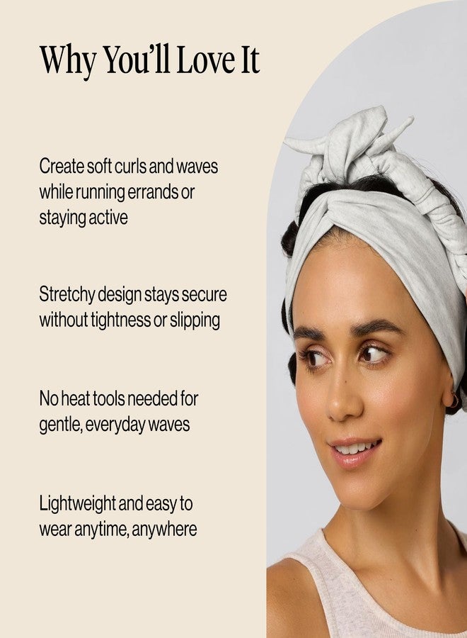 Kitsch Set & Flow Active Heatless Curling Headband For Women – Achieves Heatless Curls Overnight, No Heat Damage | Heatless Curlers with Flexible Fit | Great During Gym, Travel - Heather Gray, 1pc - Image 3