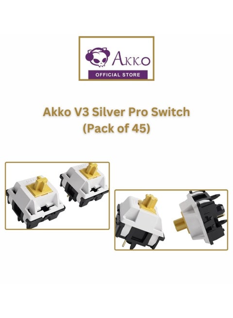 Akko V3 Penguin Tactile Silent Keyboard Switch for Mechanical Gaming Keyboard, 5-Pin 43gf Quiet Switches with Standard MX Structure (45pcs)