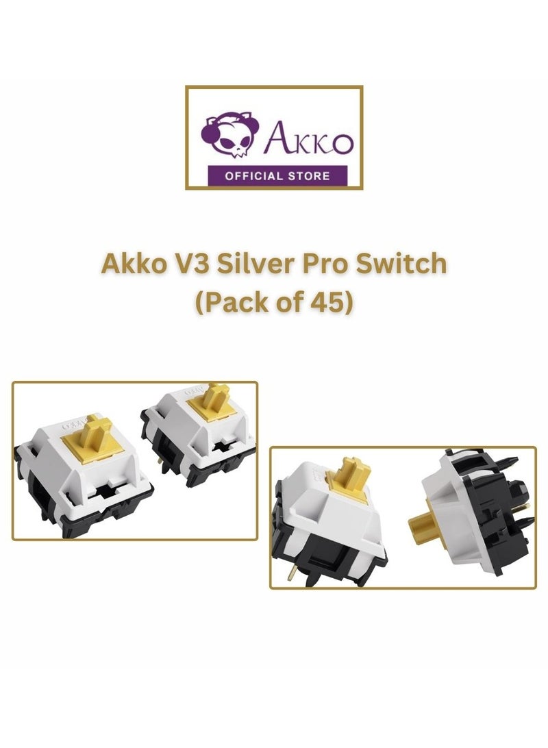 Akko V3 Penguin Tactile Silent Keyboard Switch for Mechanical Gaming Keyboard, 5-Pin 43gf Quiet Switches with Standard MX Structure (45pcs)