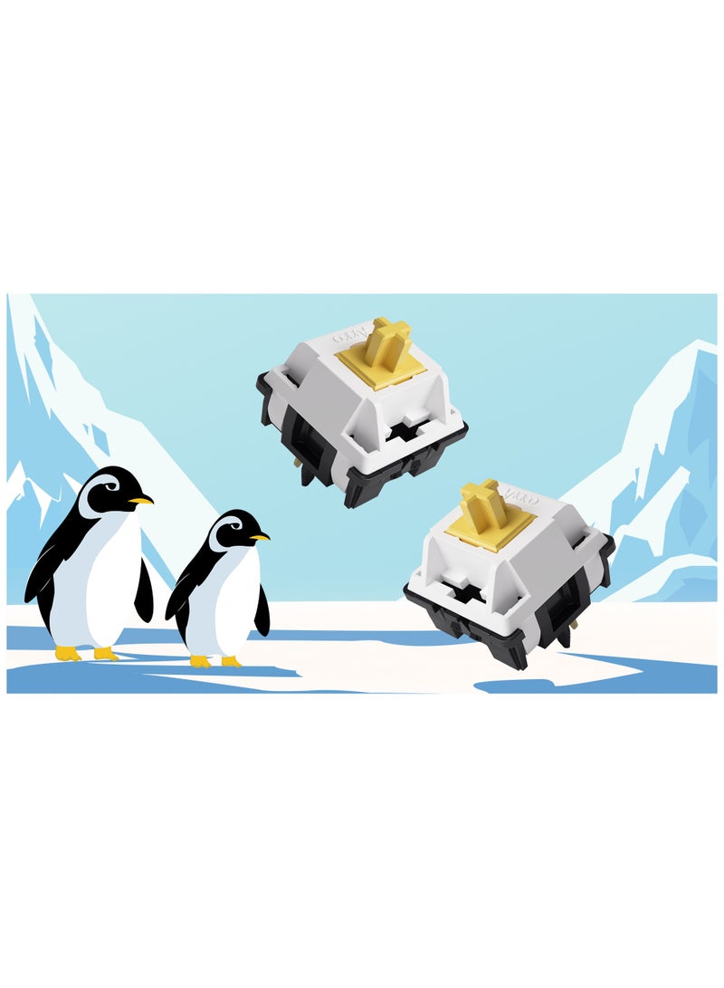 Akko V3 Penguin Tactile Silent Keyboard Switch for Mechanical Gaming Keyboard, 5-Pin 43gf Quiet Switches with Standard MX Structure (45pcs)