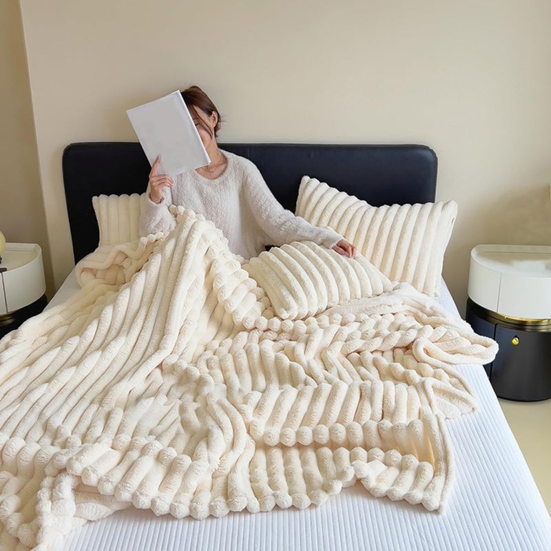 and Luxurious Plushes Faux Furry Blanket Soft Plushes for Sofa Bed for Adding Warmth and Styles Fall Winter - Image 2