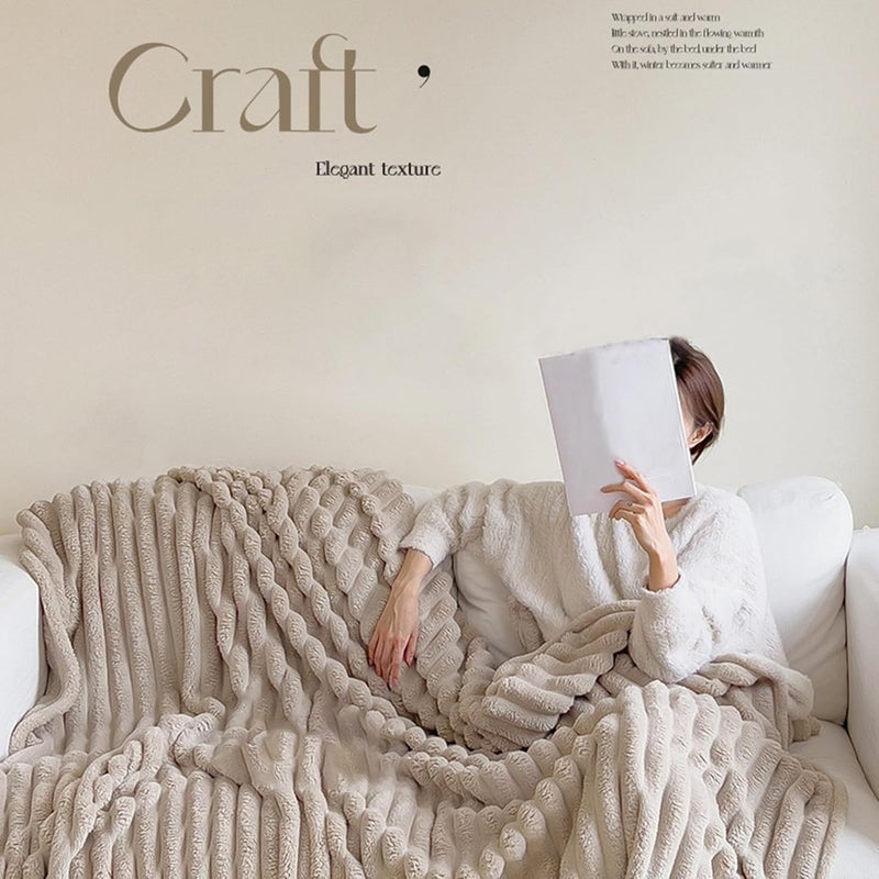 and Luxurious Plushes Faux Furry Blanket Soft Plushes for Sofa Bed for Adding Warmth and Styles Fall Winter - Image 3