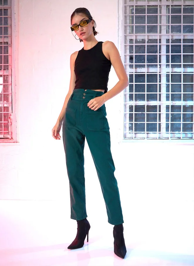 SASSAFRAS  Black Solid Crop Top for Women for Women | Best Price UAE