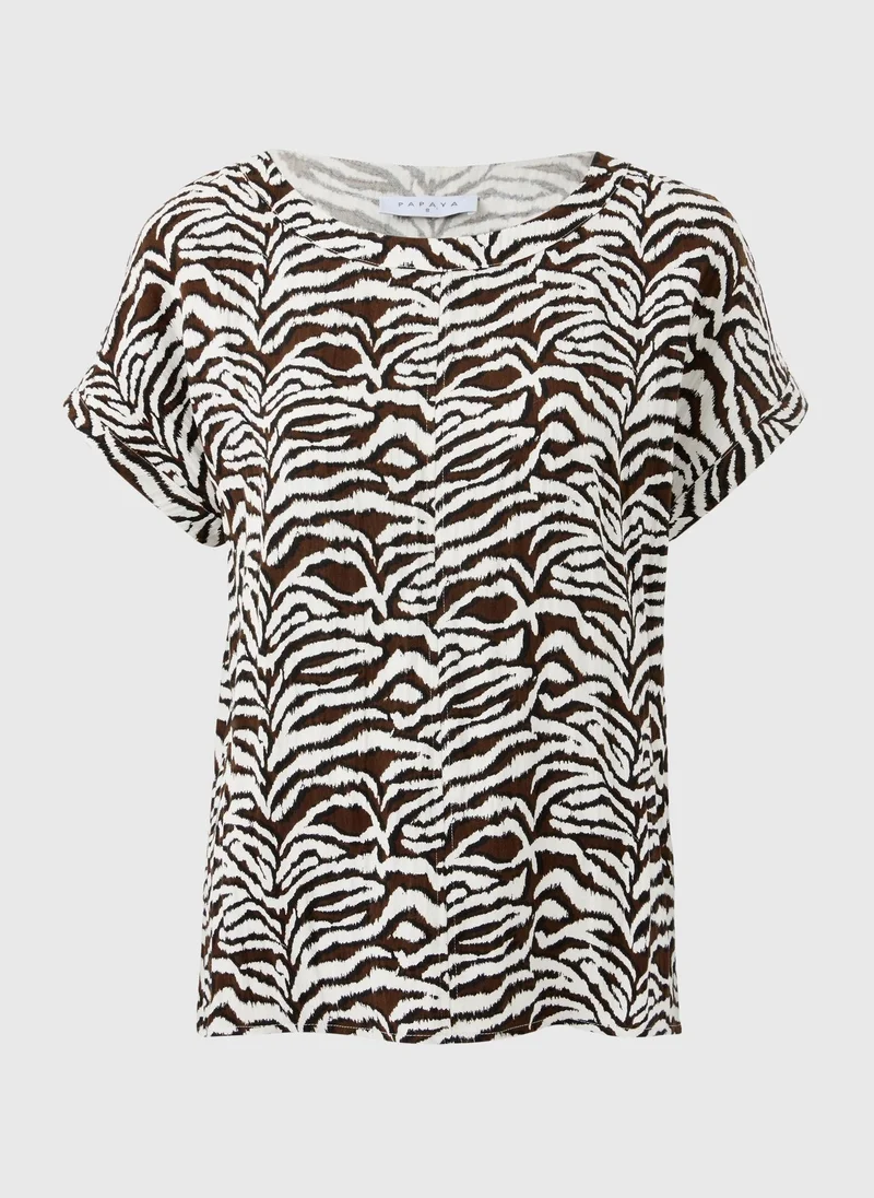 ماتلان Chocolate Brown Zebra Print Box Top
