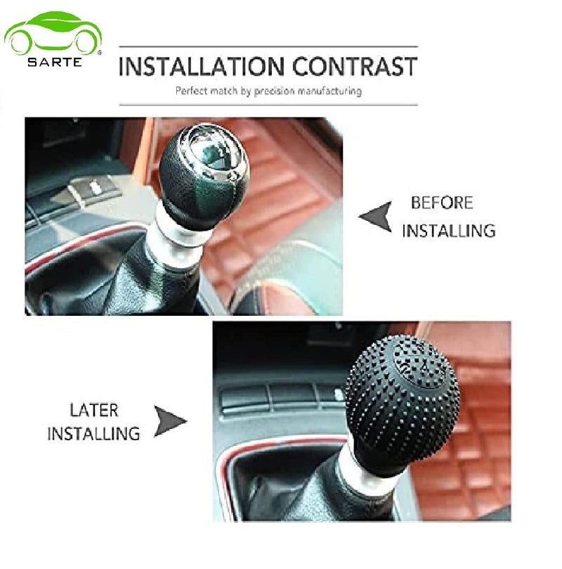 SARTE Car Gear Knob Protector for Anti-Scratch and Dust Proof Shifter - Universal Fit Silicon Stylish Cover - Black, Silicone Rubber - Image 2