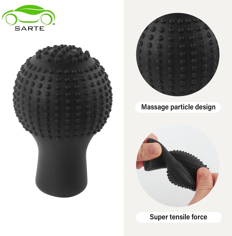 SARTE Car Gear Knob Protector for Anti-Scratch and Dust Proof Shifter - Universal Fit Silicon Stylish Cover - Black, Silicone Rubber - Image 5