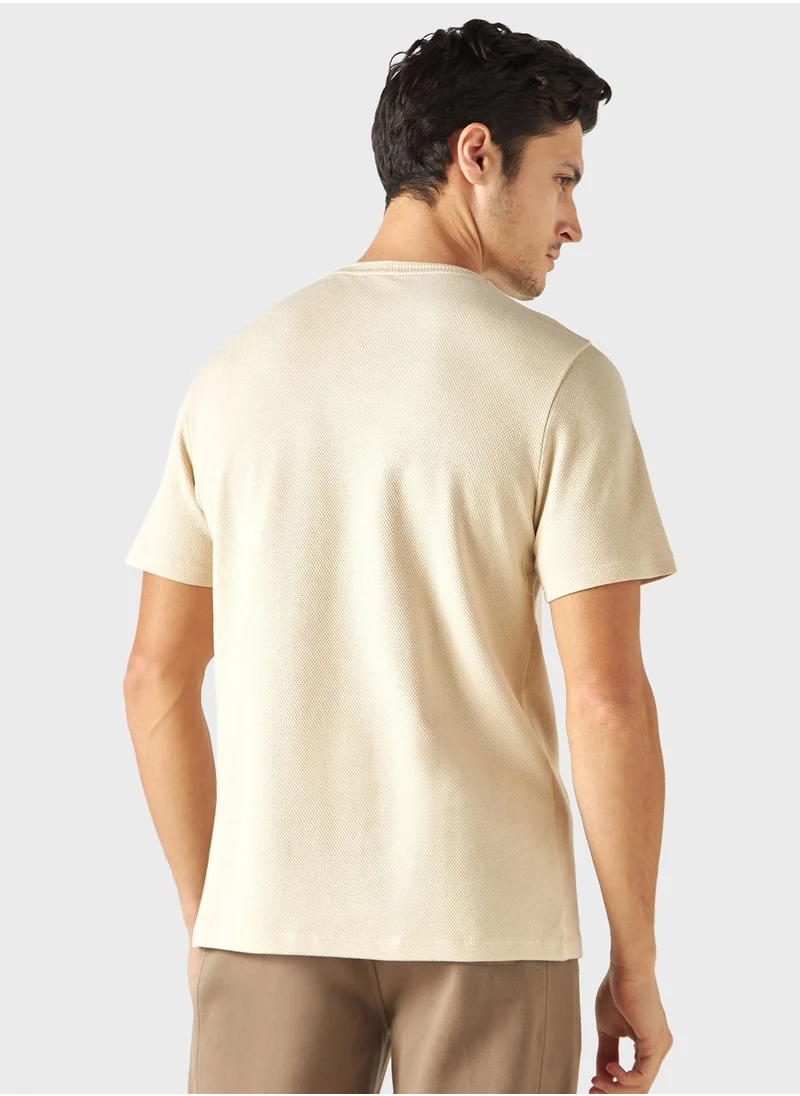 ايكونيك Textured Crew Neck T-Shirt