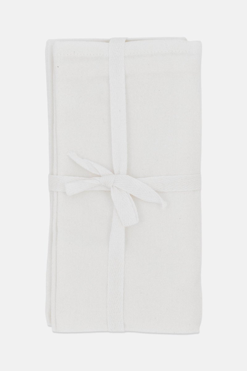 bebe 4 Pieces Solid Cotton Table Napkins, White - Image 1