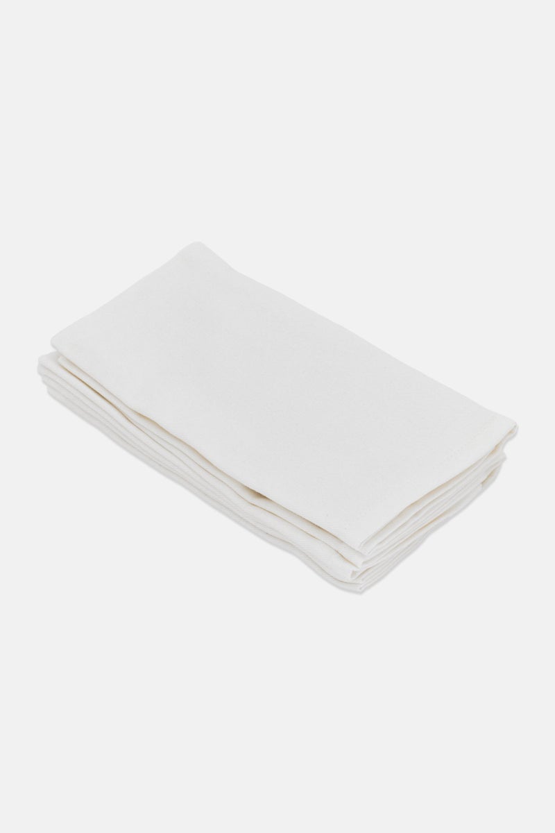 bebe 4 Pieces Solid Cotton Table Napkins, White - Image 3