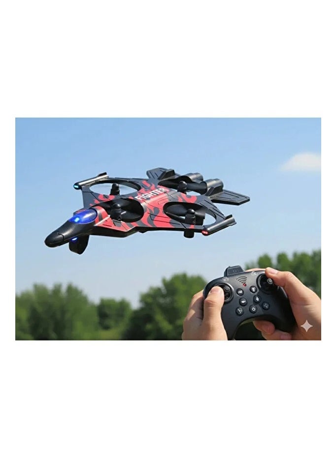 PHANTOM A "fighter" drone with a remote control, quadcopter design, obstacle avoidance capability, red color. - Image 3