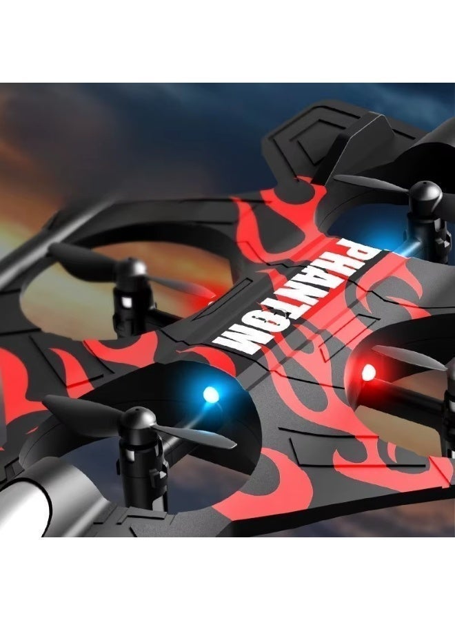 PHANTOM A "fighter" drone with a remote control, quadcopter design, obstacle avoidance capability, red color. - Image 4
