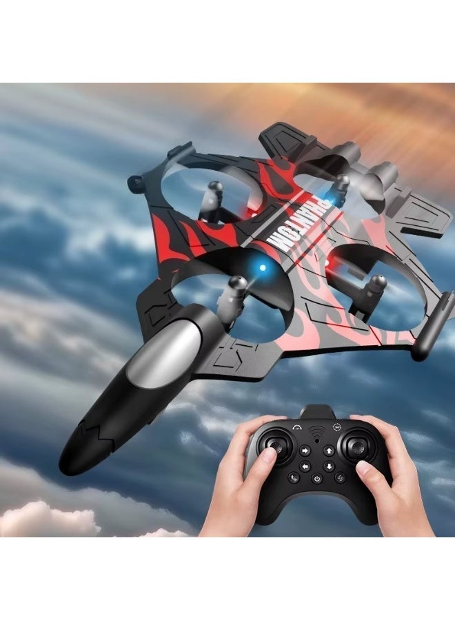 PHANTOM A "fighter" drone with a remote control, quadcopter design, obstacle avoidance capability, red color. - Image 1