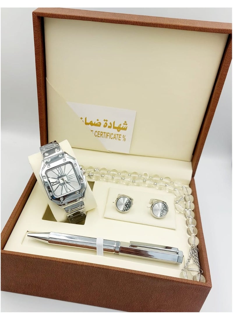 Men's 4-piece set, watch, pen, cufflinks and rosary - pzsku/Z83E787663841091E22D9Z/45/_/1729018765/71ce412a-5cd3-4ab0-9188-28f5bae40811